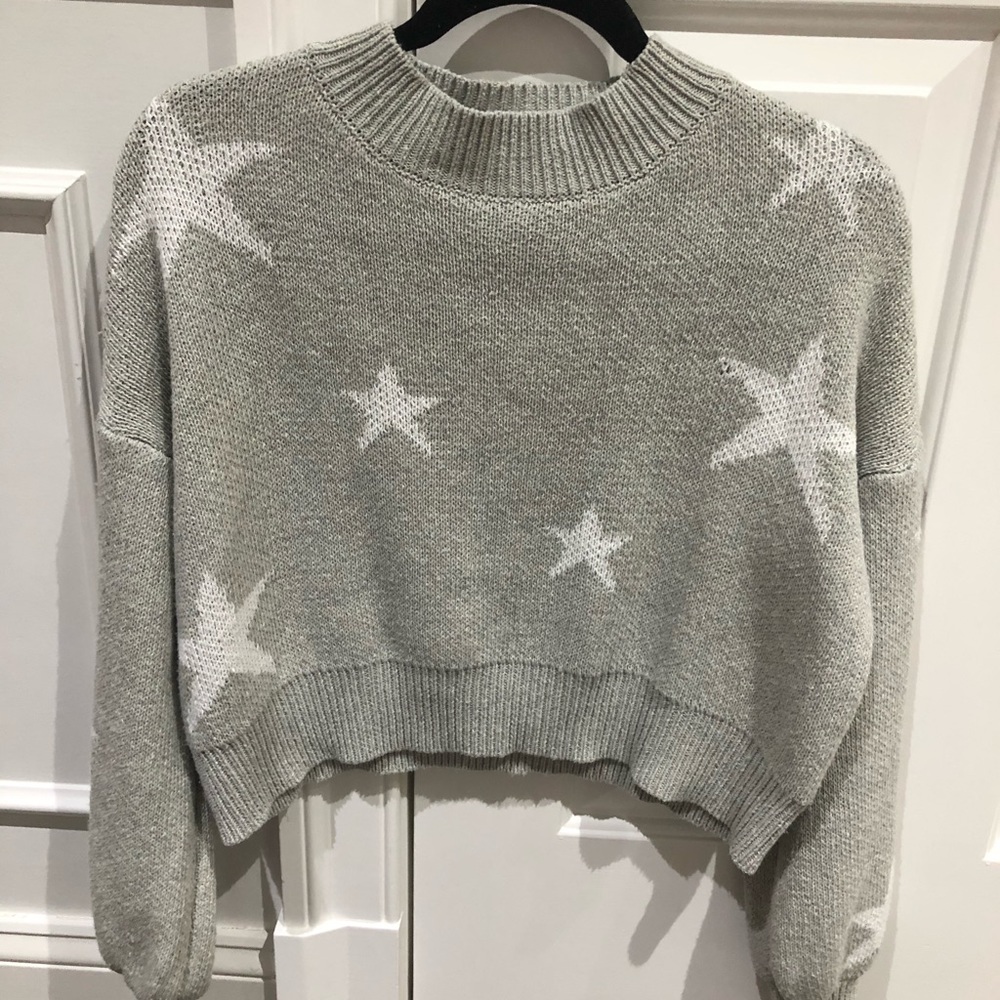 Star Print Grey Sweater Size S